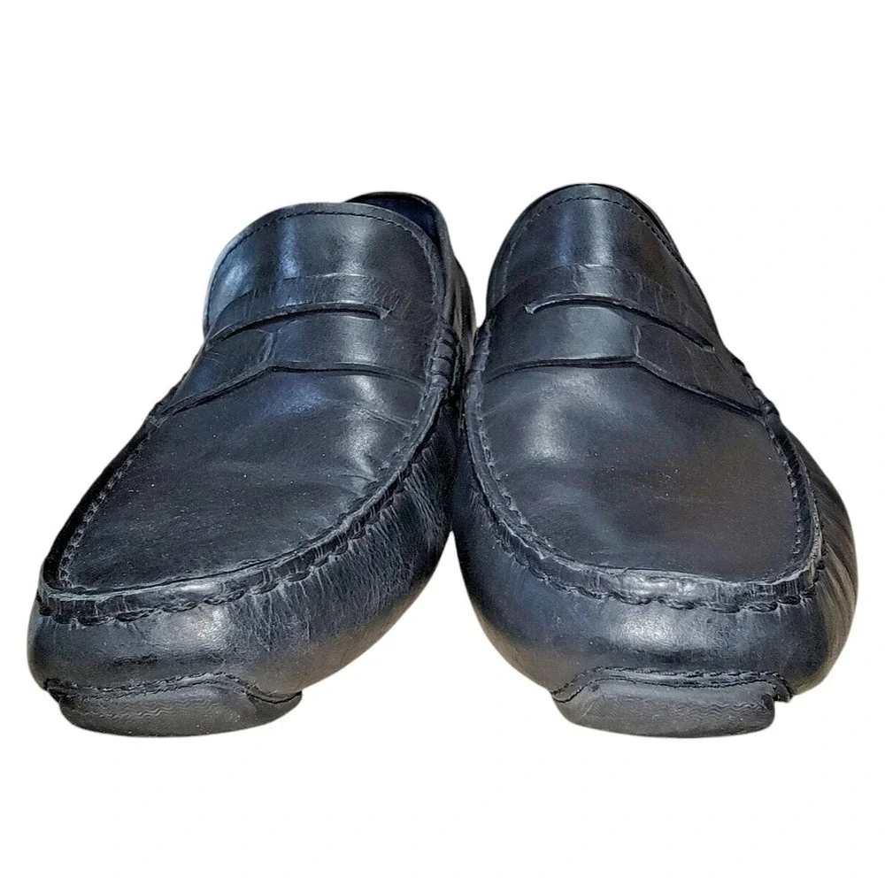 COLE HAAN Men's Signature Black Leather Driving Loafer Grand.0S Shoes Size 9.5 M